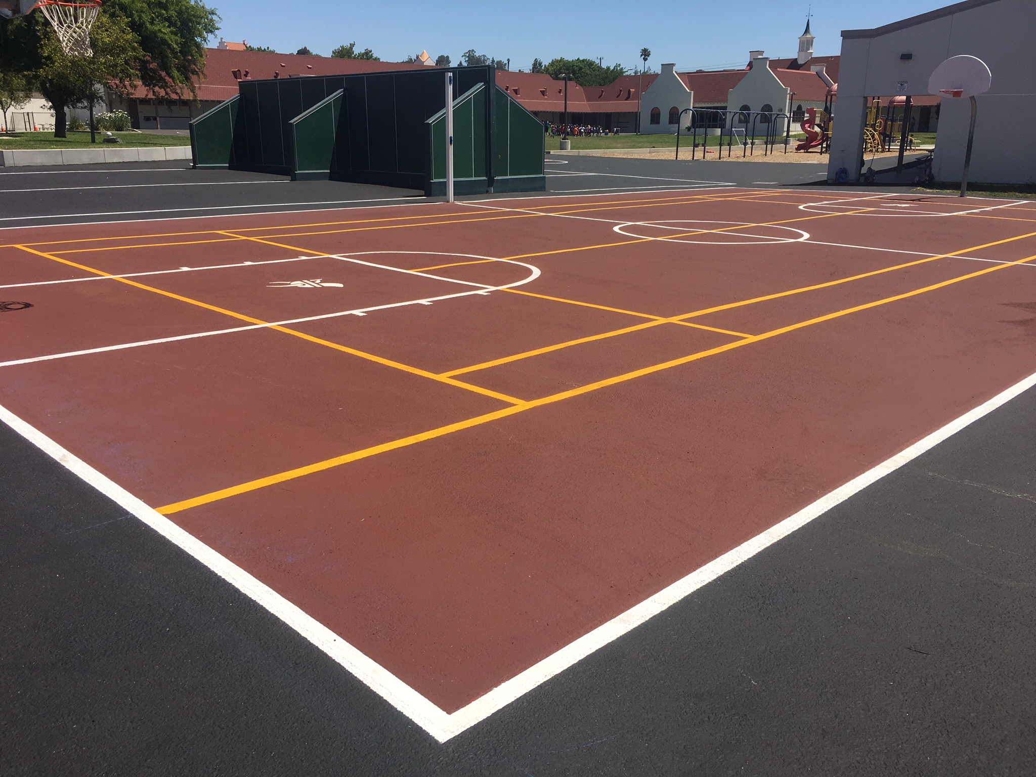 example baseket ball court with Asphalt Sealcoating & Colored Pavement Products 