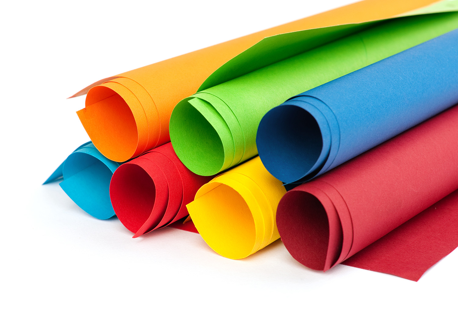 rolls of custom colored specialty paper